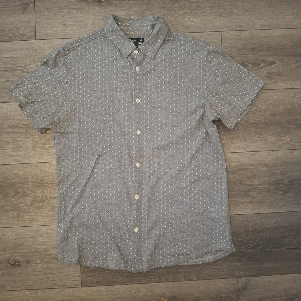 Agnes B. Gray Casual Button Down Shirt